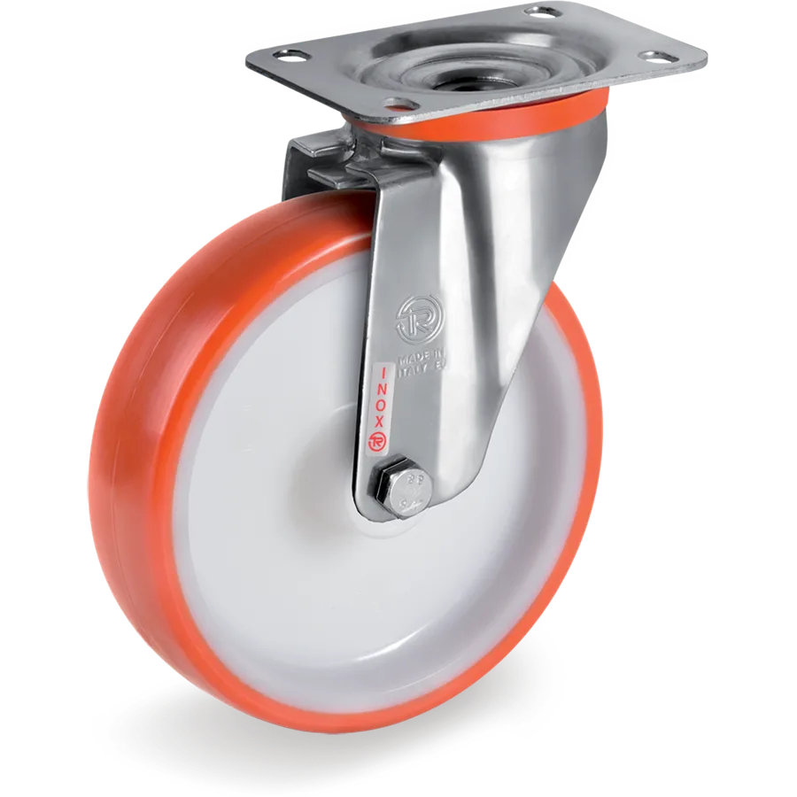 Tellure Rôta 604601 – Rueda giratoria de poliuretano termoplástico Ø80×30 mm