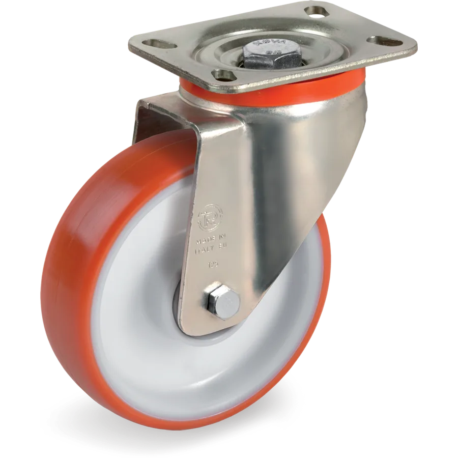 Tellure Rôta 608203 – Rueda giratoria de poliuretano termoplástico Ø125×35 mm