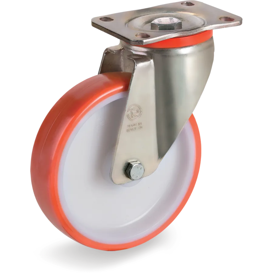 Tellure Rôta 607604 – Rueda giratoria de poliuretano termoplástico Ø150×45 mm