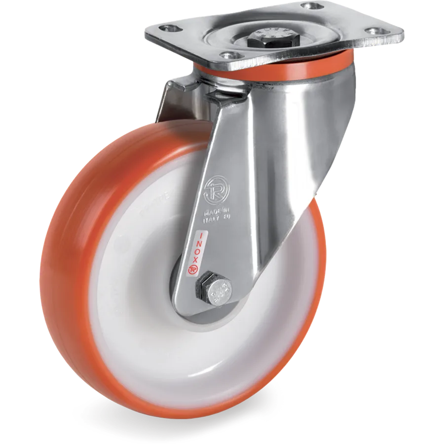 Tellure Rôta 609410 – Rueda giratoria de poliuretano termoplástico Ø160×50 mm