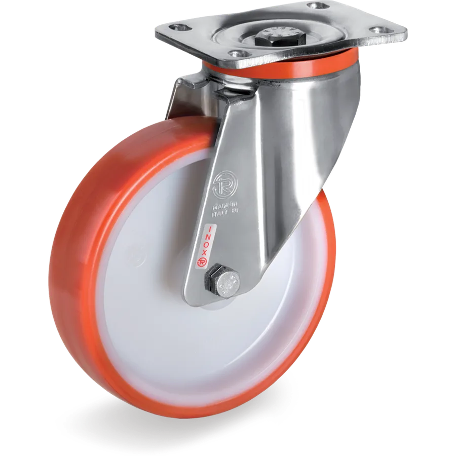 Tellure Rôta 607316 – Rueda giratoria de poliuretano termoplástico Ø200×50 mm