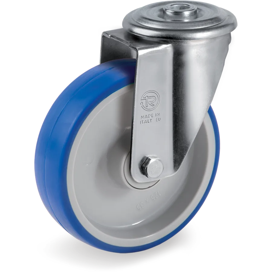Tellure Rôta 614303 – Rueda giratoria de poliuretano termoplástico Ø125×35 mm