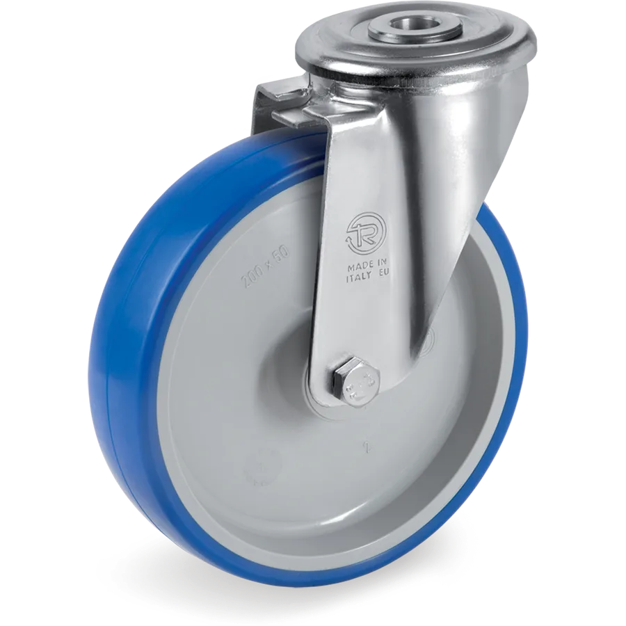 Tellure Rôta 617803 – Rueda giratoria de poliuretano termoplástico Ø125×35 mm
