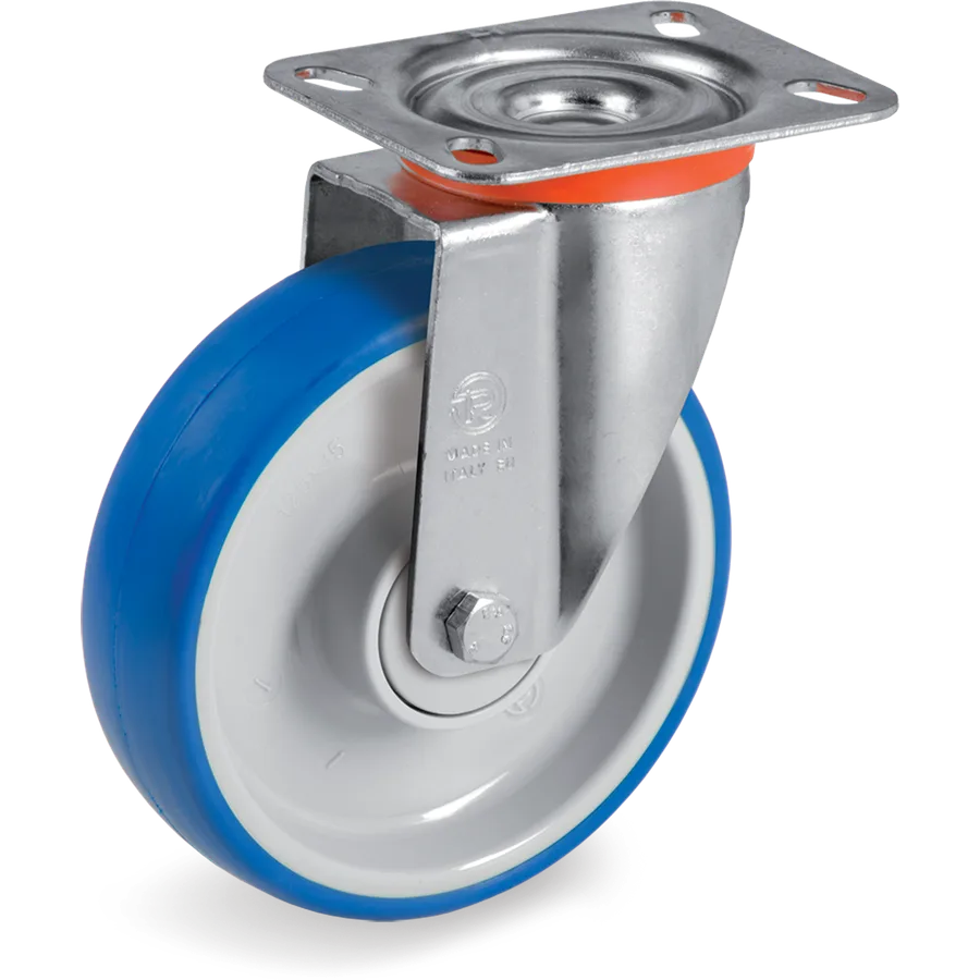 Tellure Rôta 614703 – Rueda giratoria de poliuretano termoplástico Ø125×35 mm