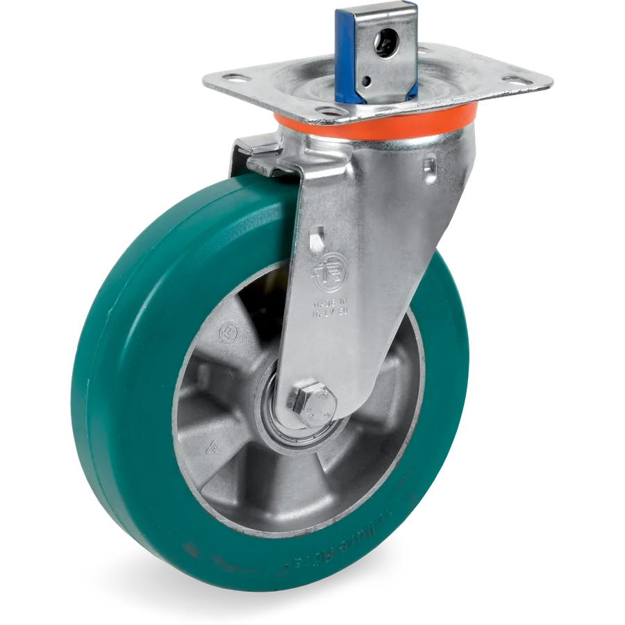 Tellure Rôta 624903 – Rueda giratoria de poliuretano TR-Roll Ø125×40 mm con freno