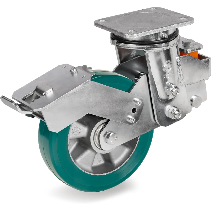 Tellure Rôta 626504 – TR-Roll polyurethane swivel castor Ø160×50 mm with brake