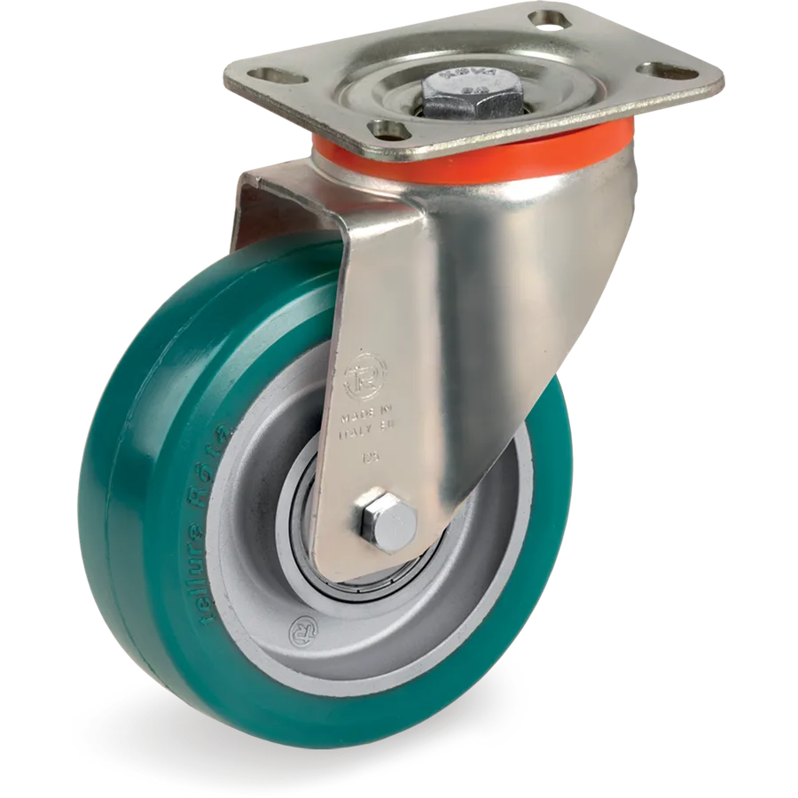 Tellure Rôta 627602 – Rueda giratoria de poliuretano TR-Roll Ø100×40 mm