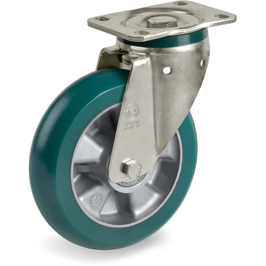 Tellure Rôta 629034 – Rueda giratoria de poliuretano TR-Roll Ø160×50 mm