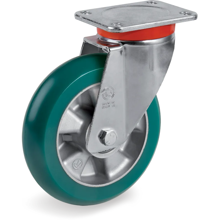 Tellure Rôta 629306 – Rueda giratoria de poliuretano TR-Roll Ø200×50 mm