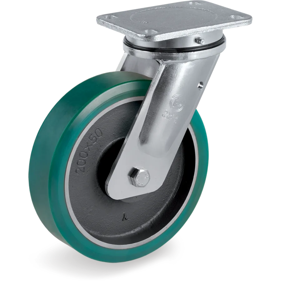 Tellure Rôta 628316 – TR-Roll polyurethane swivel castor Ø200×50 mm