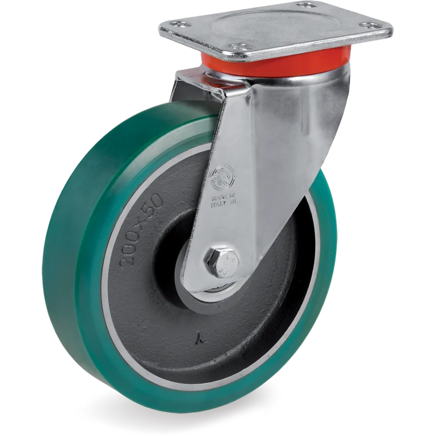 Tellure Rôta 627856 – Rueda giratoria de poliuretano TR-Roll Ø200×50 mm
