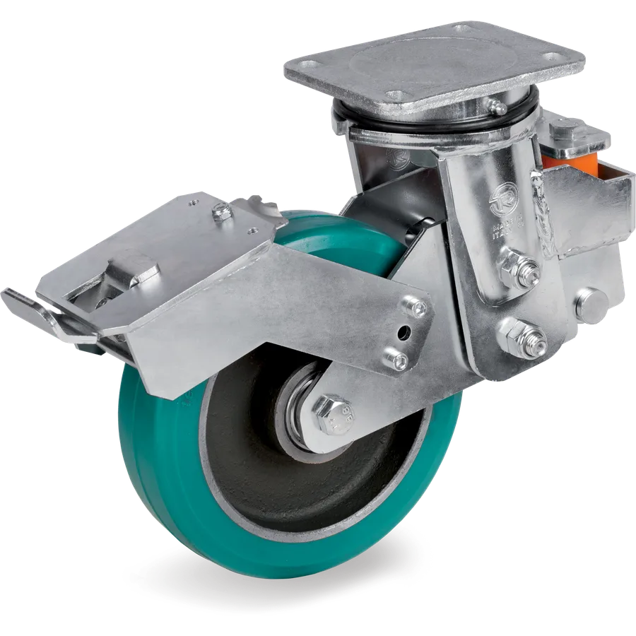 Tellure Rôta 626006 – TR-Roll polyurethane swivel castor Ø200×50 mm with brake