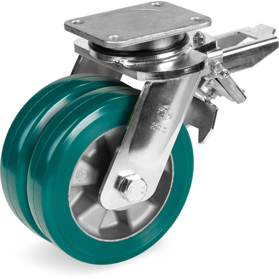 Tellure Rôta 628274 – Rueda giratoria de poliuretano TR-Roll Ø160 mm con freno