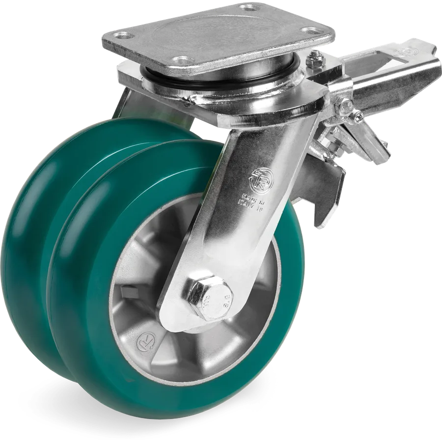 Tellure Rôta 629274 – TR-Roll polyurethane swivel castor Ø160 mm with brake