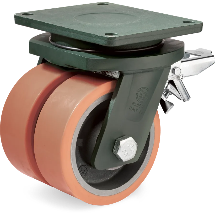 Tellure Rôta 638767 – Rueda giratoria de vulkollan® Ø250 mm con freno