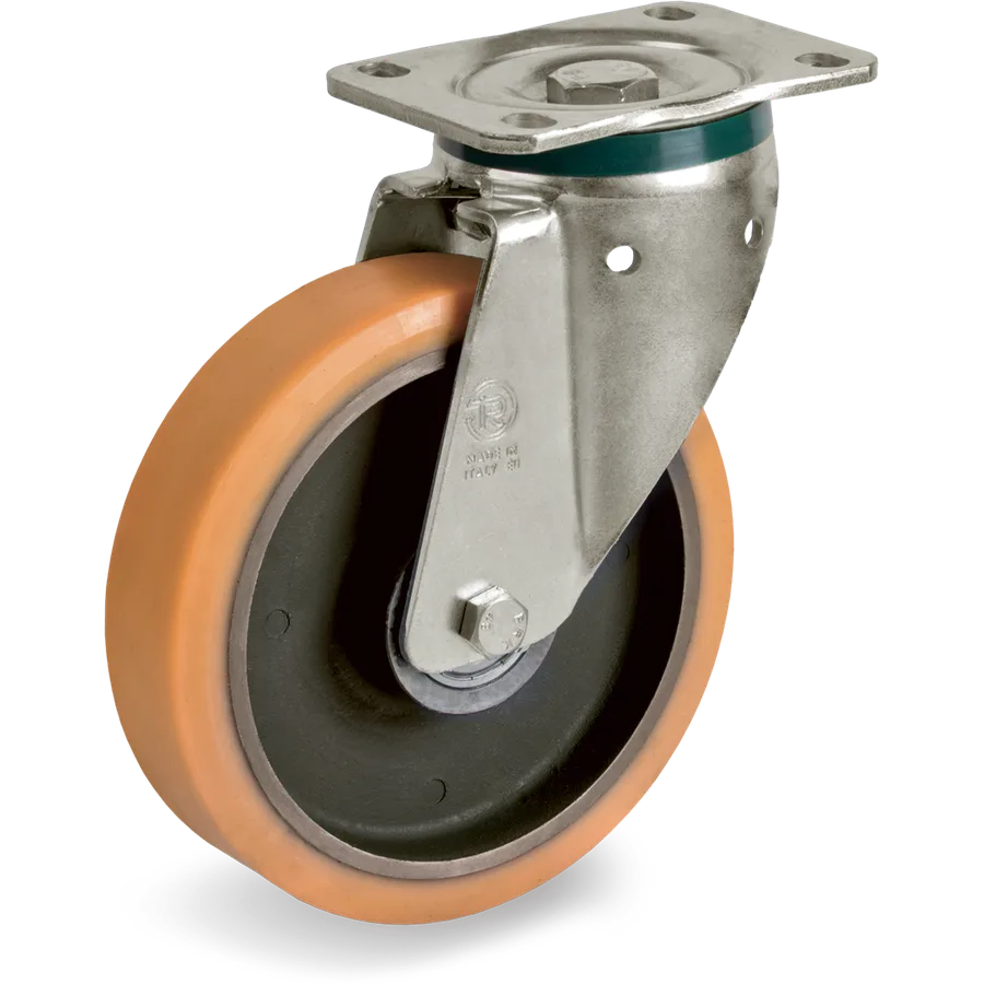 Tellure Rôta 645005 – Rueda giratoria de poliuretano TR Ø180×50 mm