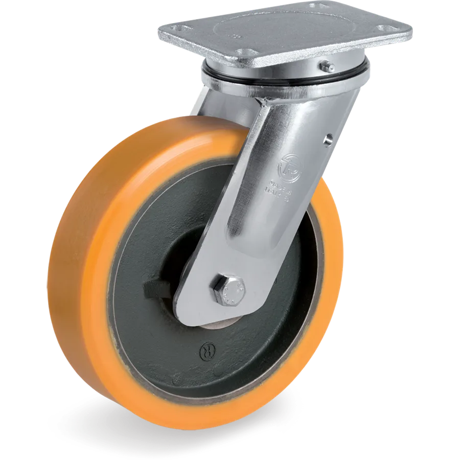 Tellure Rôta 648304B4 – Rueda giratoria de poliuretano TR Ø150×50 mm