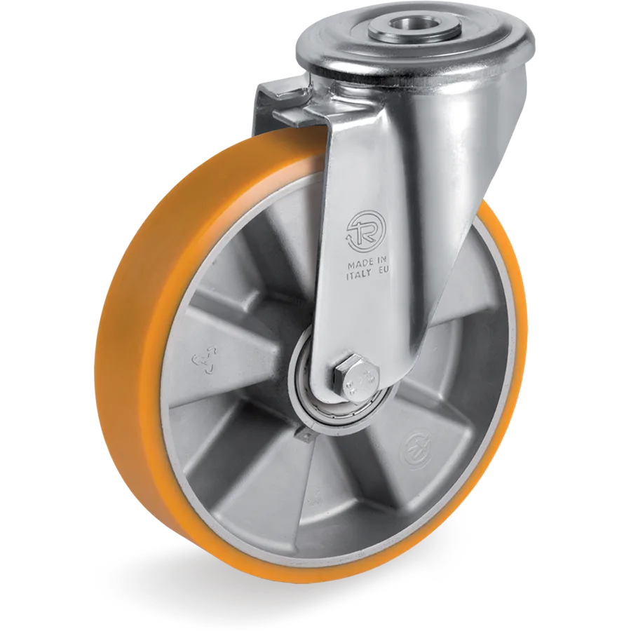 Tellure Rôta 656414 – Rueda giratoria de poliuretano TR Ø160×50 mm