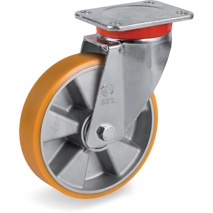 Tellure Rôta 657714 – Rueda giratoria de poliuretano TR Ø160×50 mm