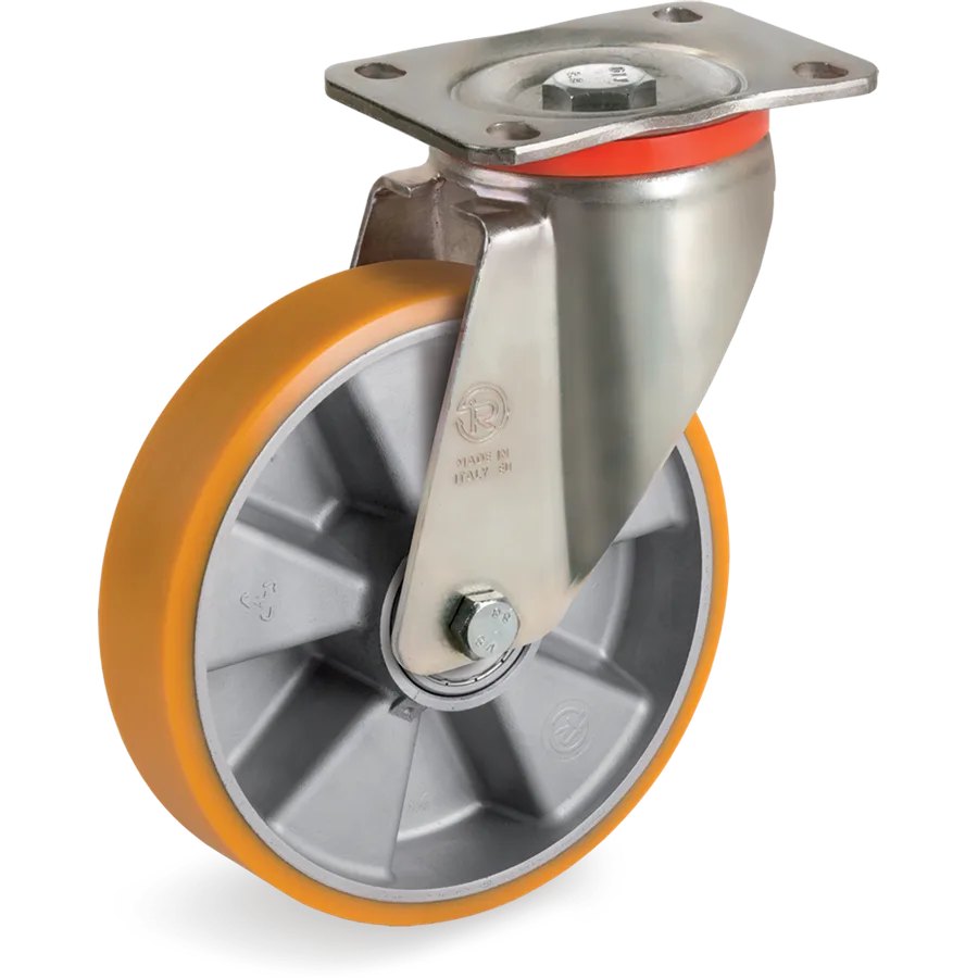 Tellure Rôta 657603 – Rueda giratoria de poliuretano TR Ø125×35 mm