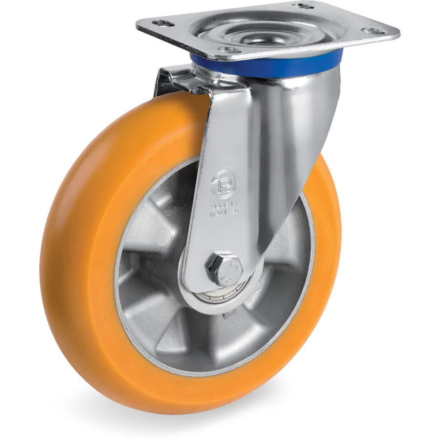 Tellure Rôta 655906 – Rueda giratoria de poliuretano TR Ø200×50 mm