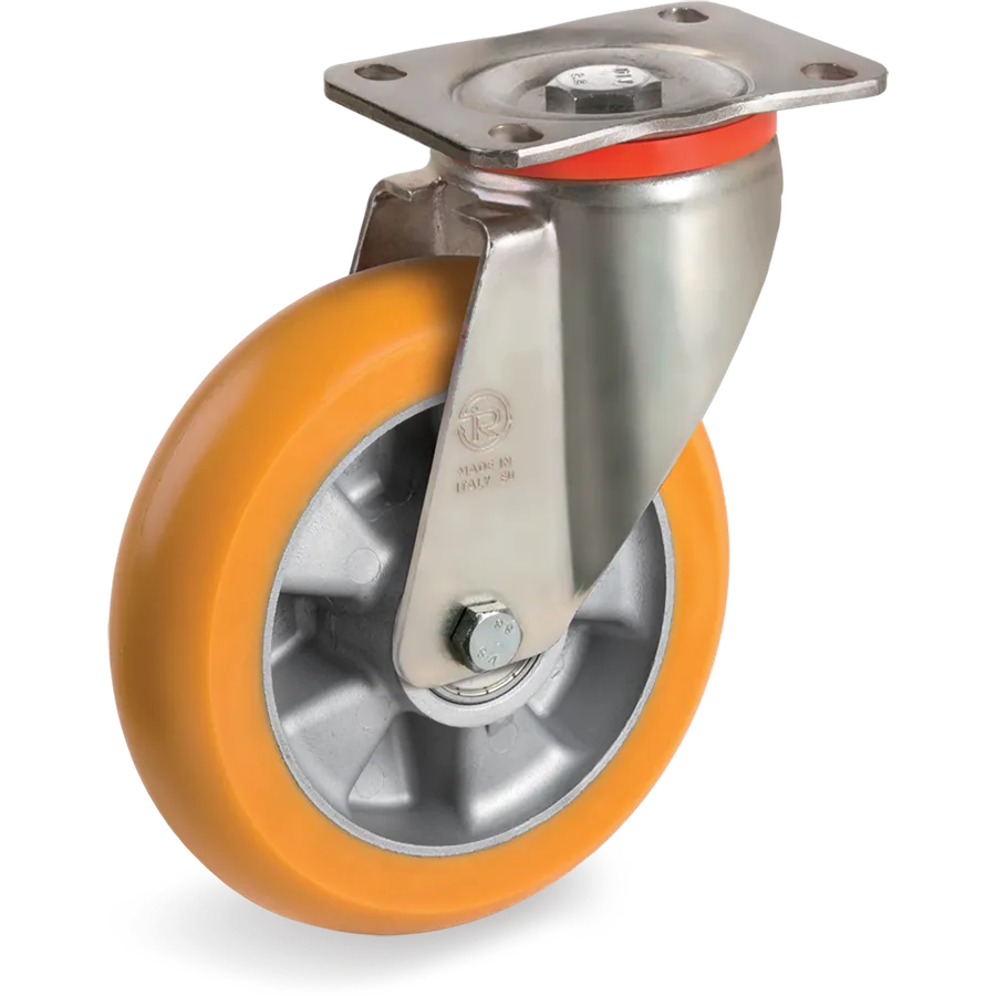 Tellure Rôta 655916 – Rueda giratoria de poliuretano TR Ø200×50 mm