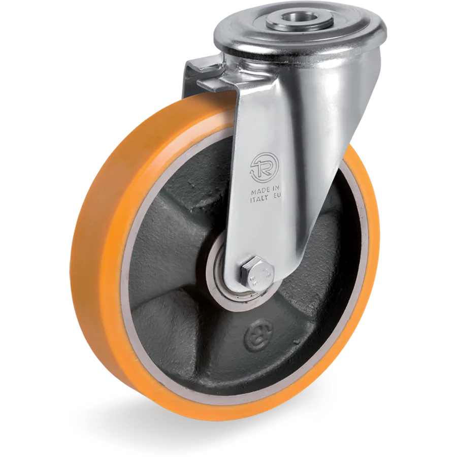 Tellure Rôta 656426 – Rueda giratoria de poliuretano TR Ø200×45 mm