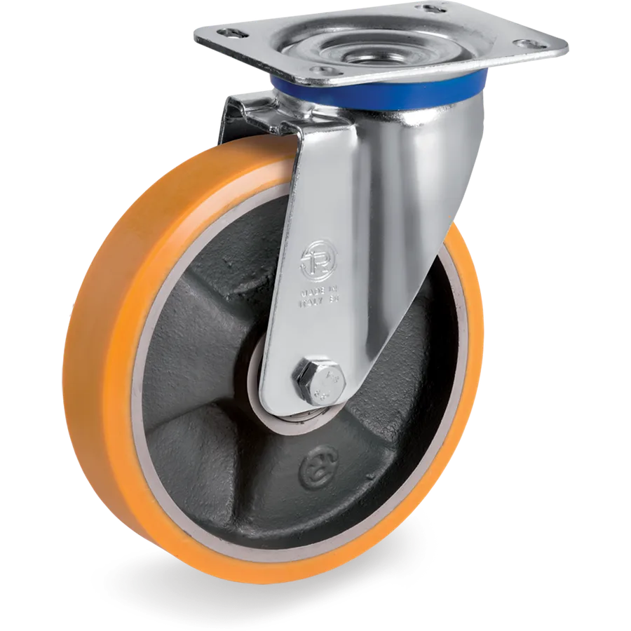 Tellure Rôta 657214 – Rueda giratoria de poliuretano TR Ø150×35 mm