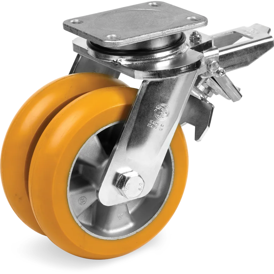 Tellure Rôta 659274 – TR polyurethane swivel castor Ø160 mm with brake