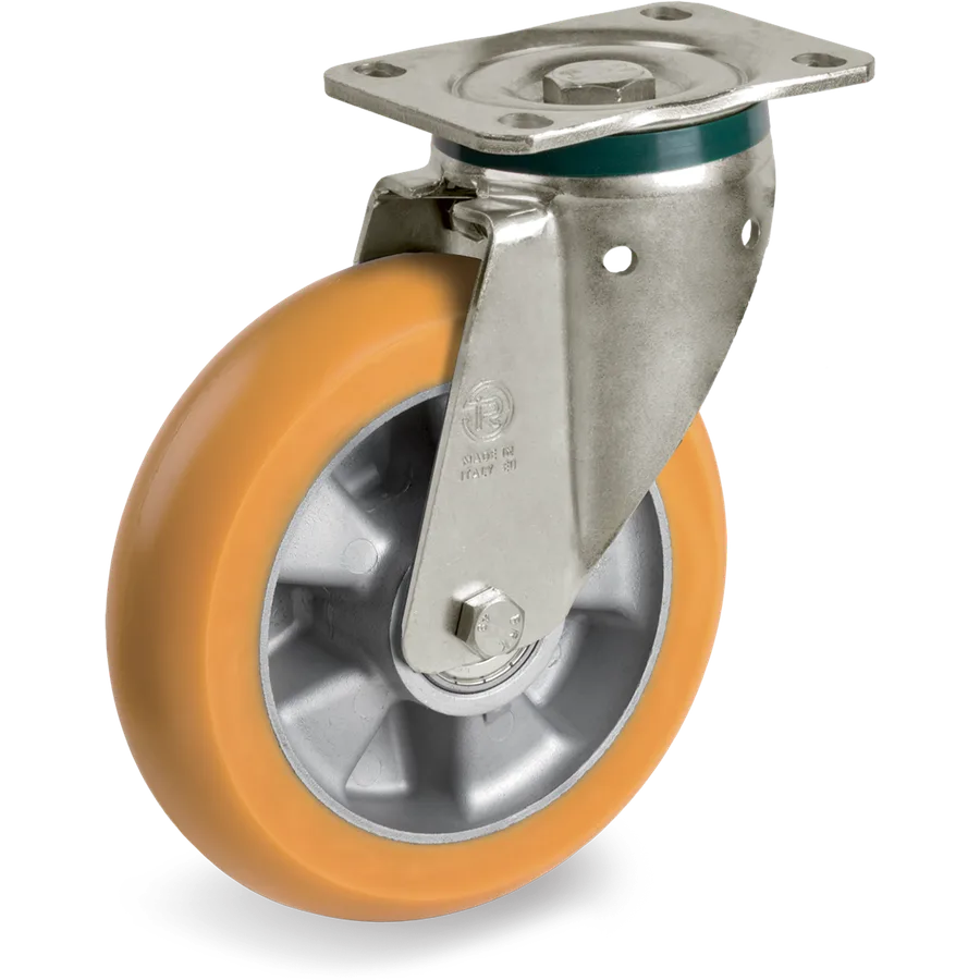 Tellure Rôta 655956 – Rueda giratoria de poliuretano TR Ø200×50 mm