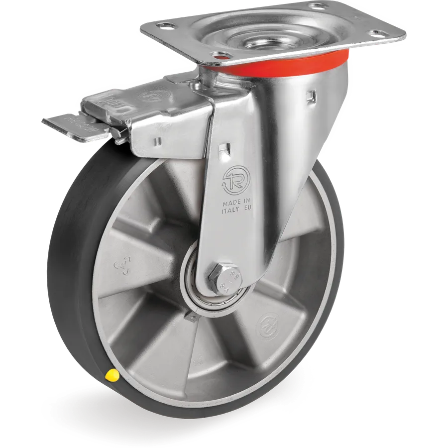 Tellure Rôta 656514ESD – TR ESD polyurethane swivel castor Ø160×50 mm with brake