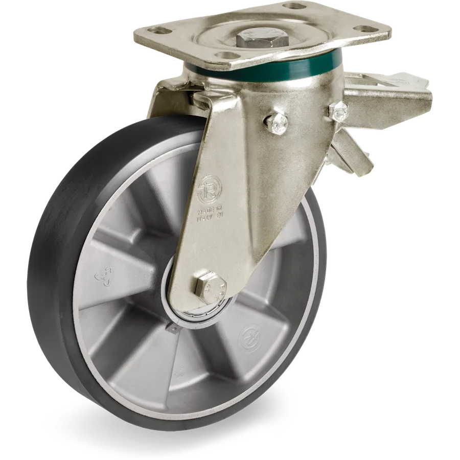 Tellure Rôta 656676ESD – Rueda giratoria de poliuretano TR ESD Ø200×50 mm con freno