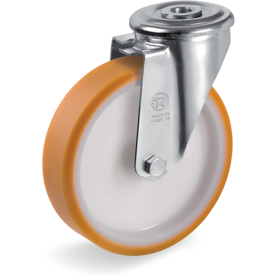 Tellure Rôta 667703 – Rueda giratoria de poliuretano TR Ø125×30 mm