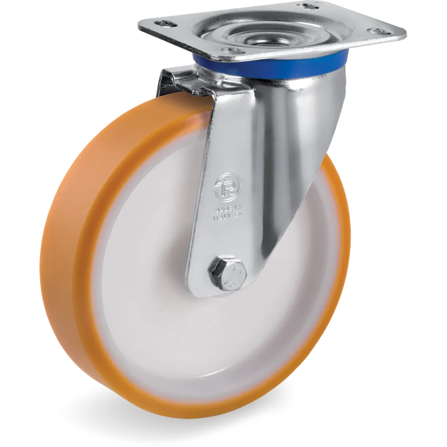 Tellure Rôta 664306 – Rueda giratoria de poliuretano TR Ø200×50 mm