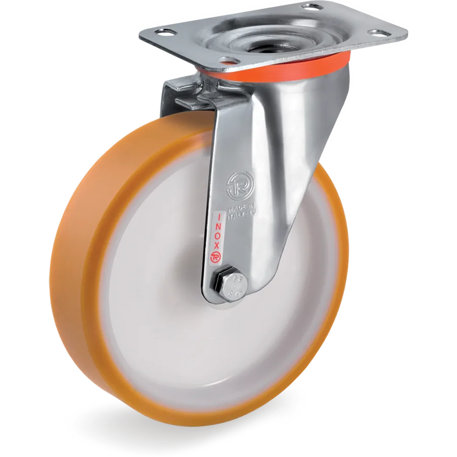 Tellure Rôta 664403 – Rueda giratoria de poliuretano TR Ø125×30 mm