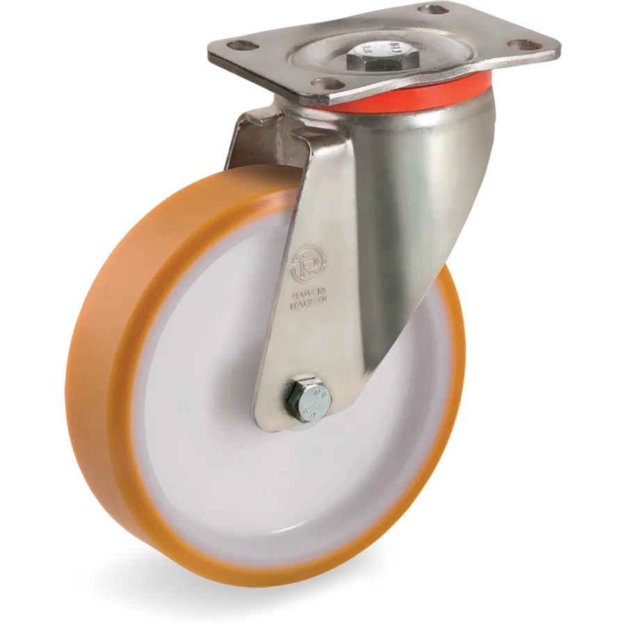 Tellure Rôta 667303 – Rueda giratoria de poliuretano TR Ø125×30 mm