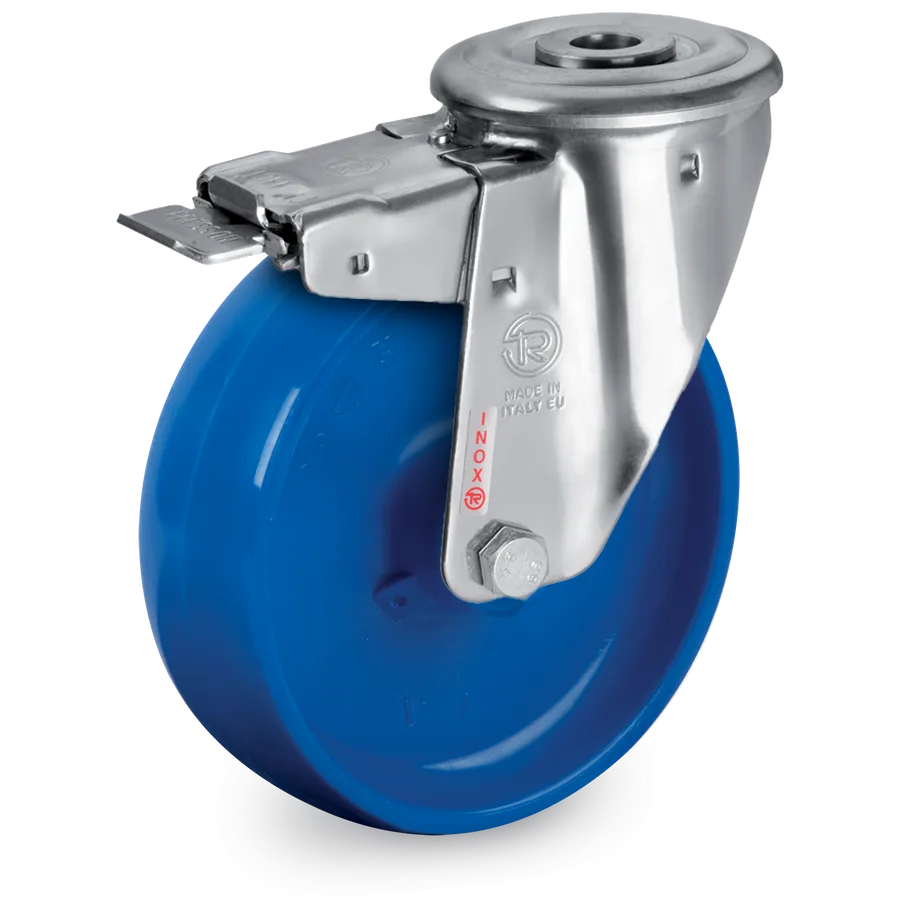 Tellure Rôta 686001BLU – Rueda giratoria de poliamida 6 Ø80×30 mm con freno