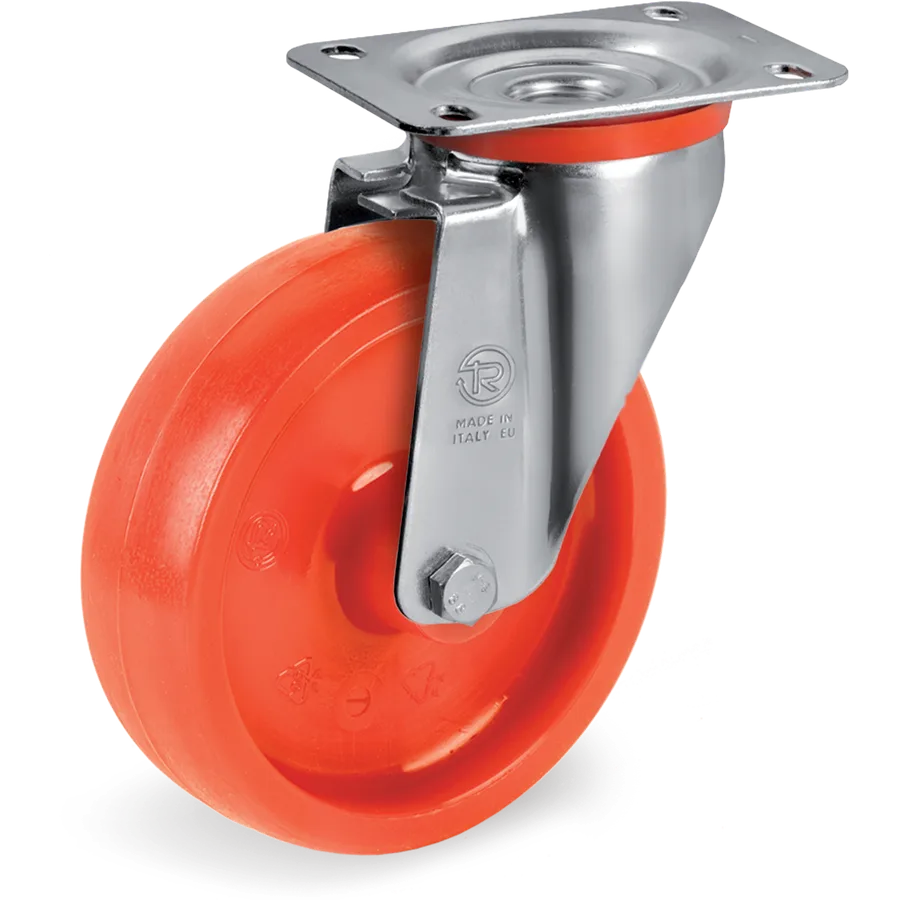 Tellure Rôta 684503ORA – Rueda giratoria de poliamida 6 Ø125×38 mm