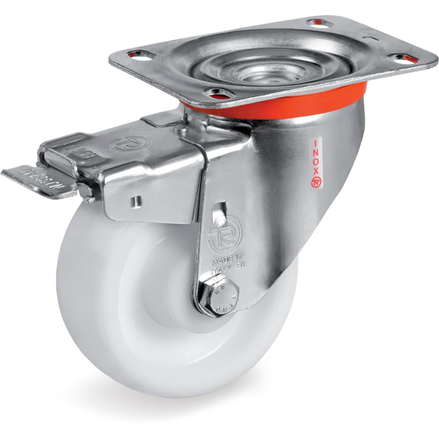 Tellure Rôta 687862 – Rueda giratoria de poliamida 6 Ø100×35 mm con freno