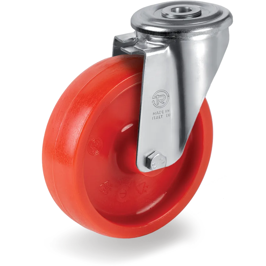 Tellure Rôta 687702RED – Rueda giratoria de poliamida 6 Ø100×30 mm