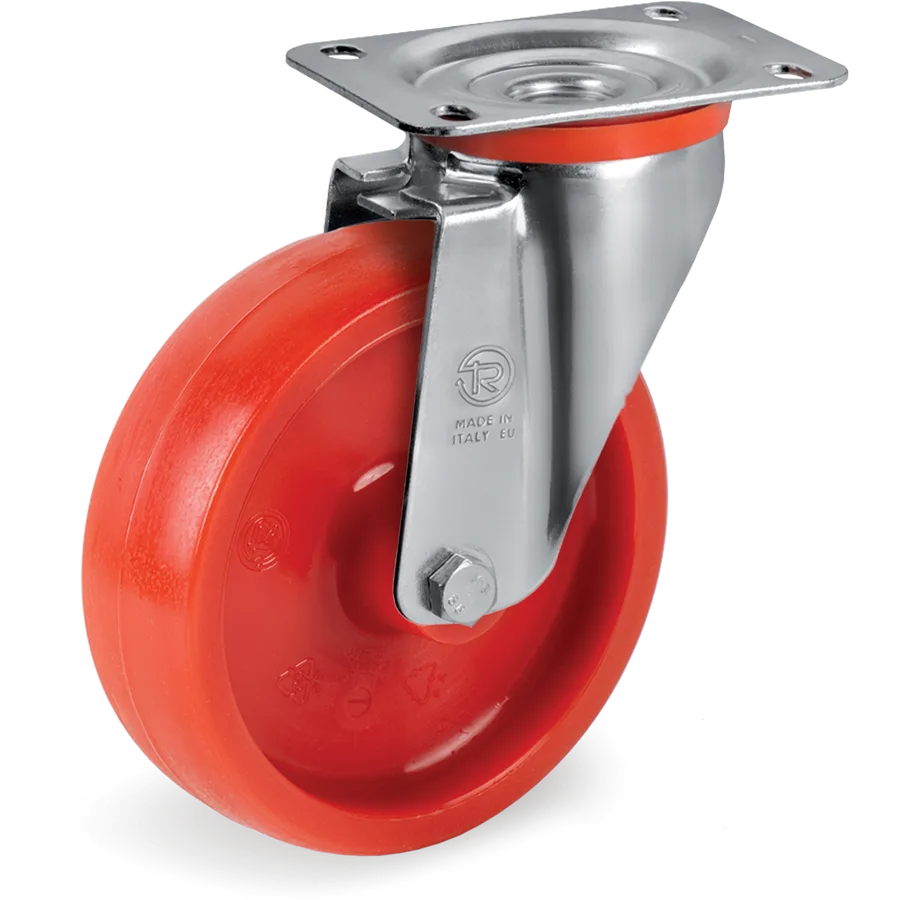 Tellure Rôta 684503RED – Rueda giratoria de poliamida 6 Ø125×38 mm
