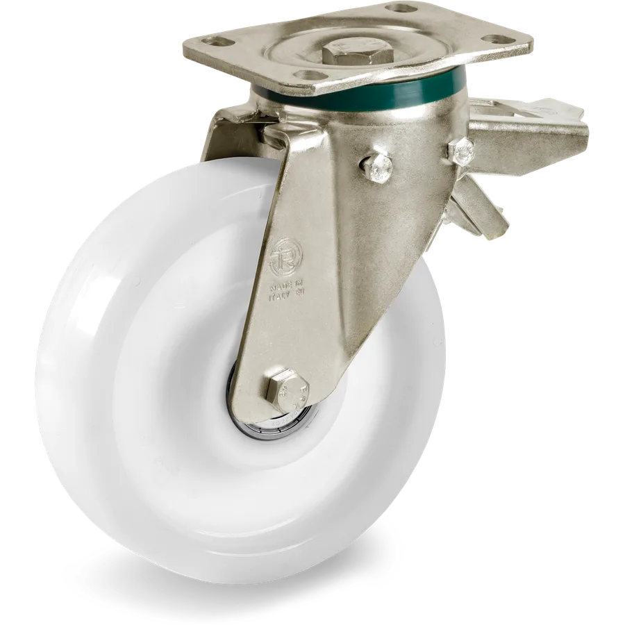 Tellure Rôta 682916 – Rueda giratoria de poliamida 6 Ø200×50 mm con freno