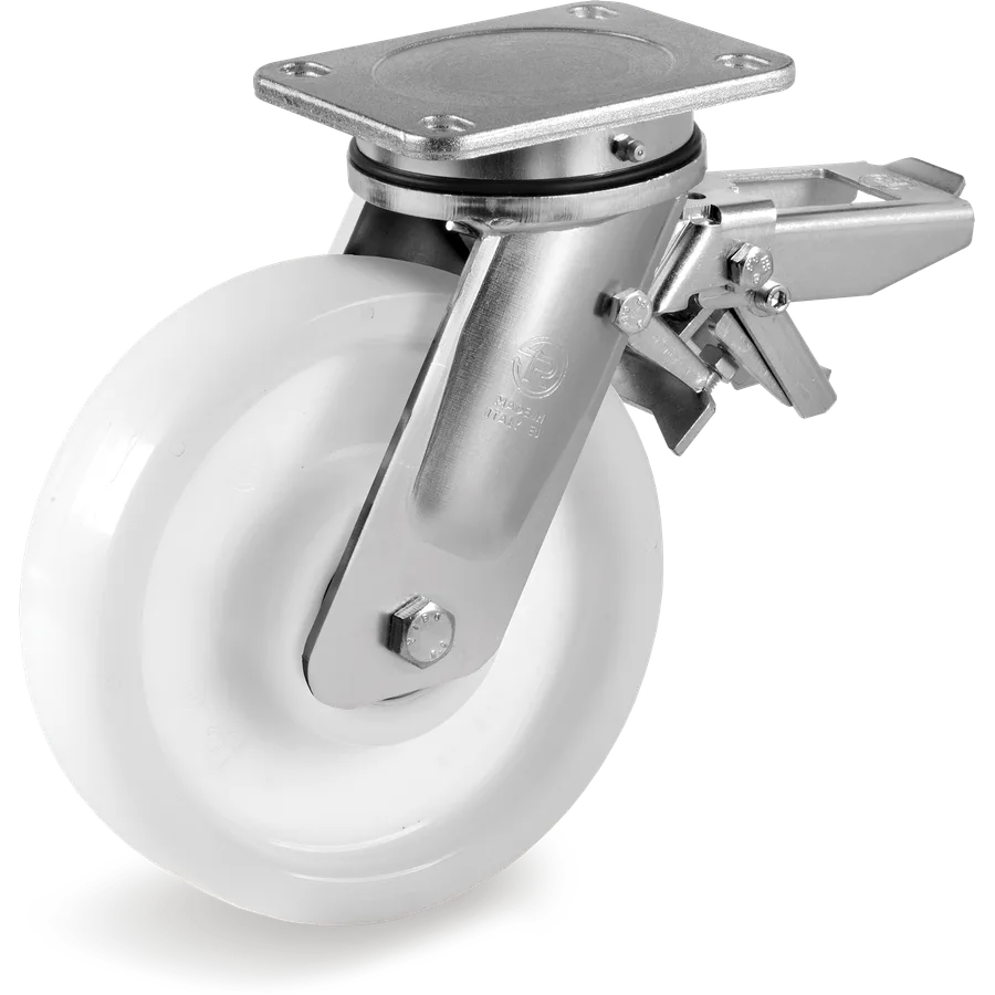 Tellure Rôta 682986 – Rueda giratoria de poliamida 6 Ø200×50 mm con freno