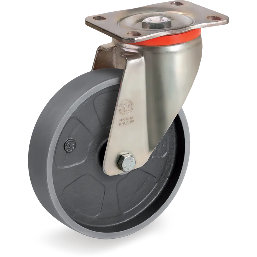 Tellure Rôta 697506 – Rueda giratoria de hierro fundido Ø200×45 mm