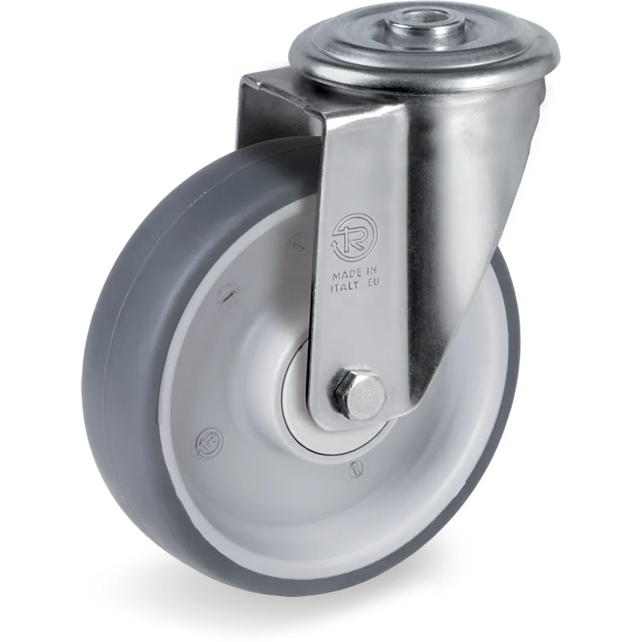 Tellure Rôta 714301 – Rueda giratoria de goma termoplástica Ø80×30 mm