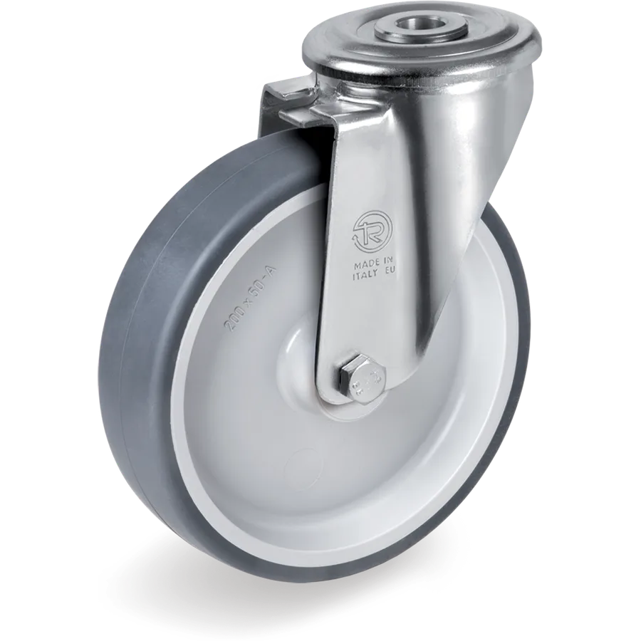 Tellure Rôta 717401 – Rueda giratoria de goma termoplástica Ø80×30 mm