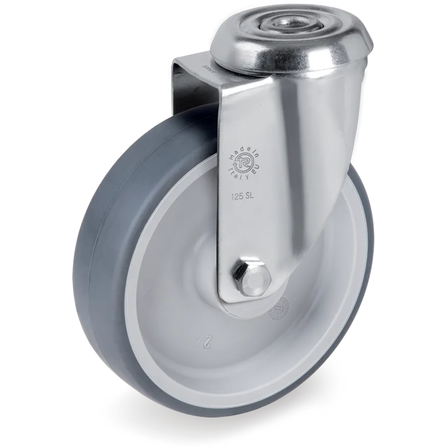 Tellure Rôta 716101 – Rueda giratoria de goma termoplástica Ø80×30 mm