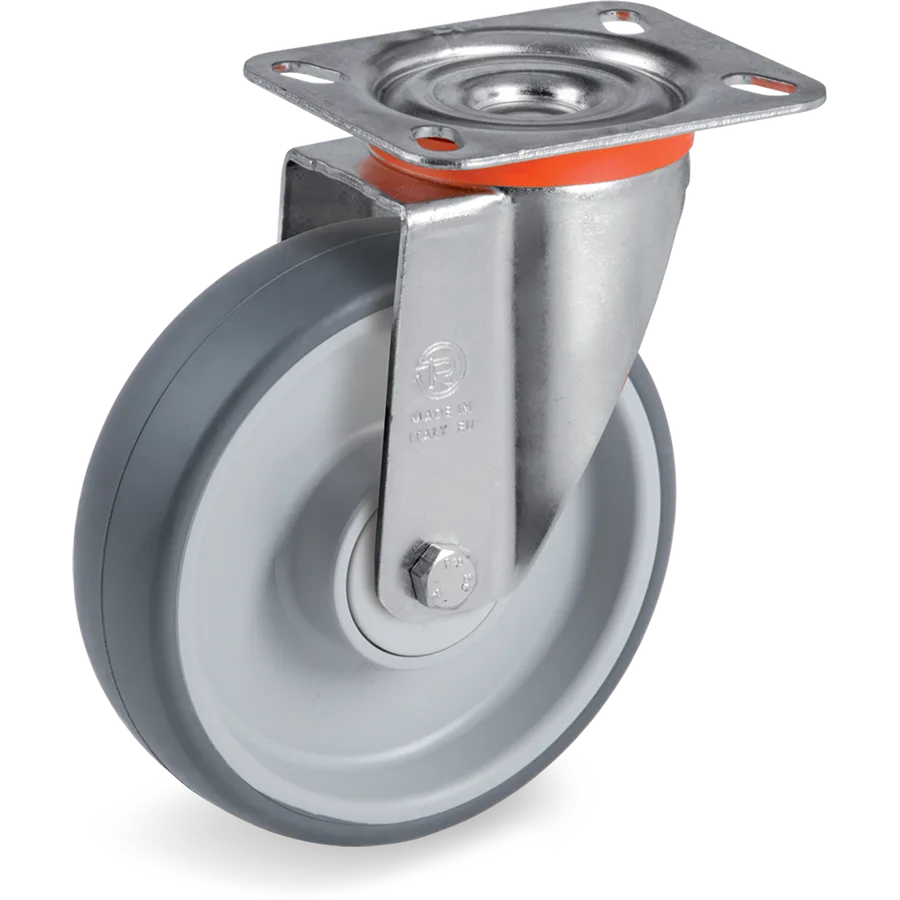 Tellure Rôta 714703 – Rueda giratoria de goma termoplástica Ø125×35 mm