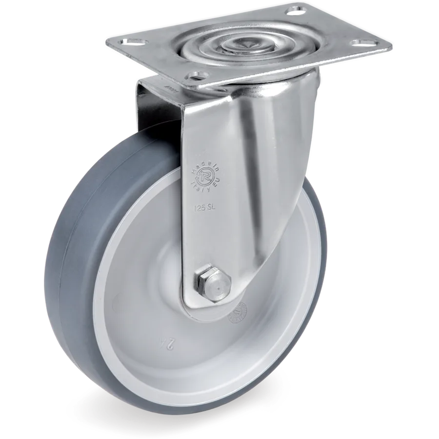 Tellure Rôta 715802 – Rueda giratoria de goma termoplástica Ø100×30 mm