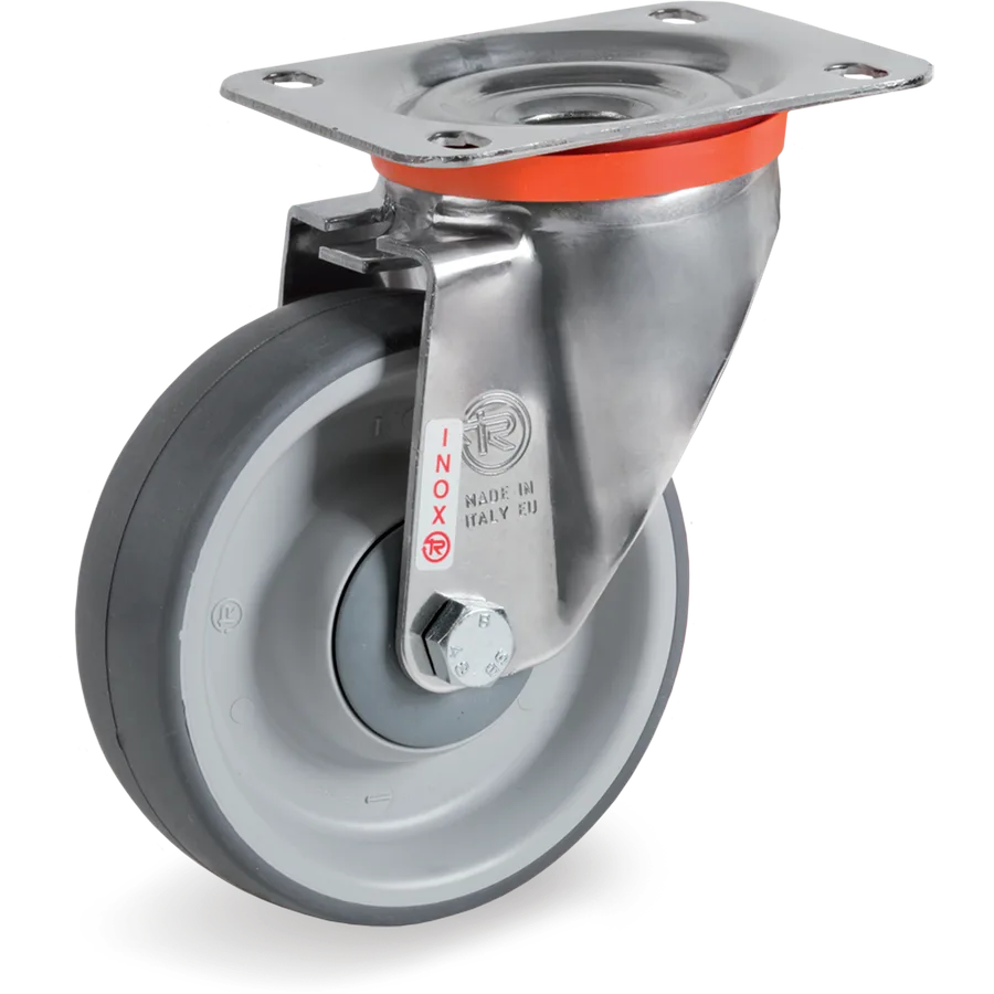 Tellure Rôta 715410 – Rueda giratoria de goma termoplástica Ø160×50 mm